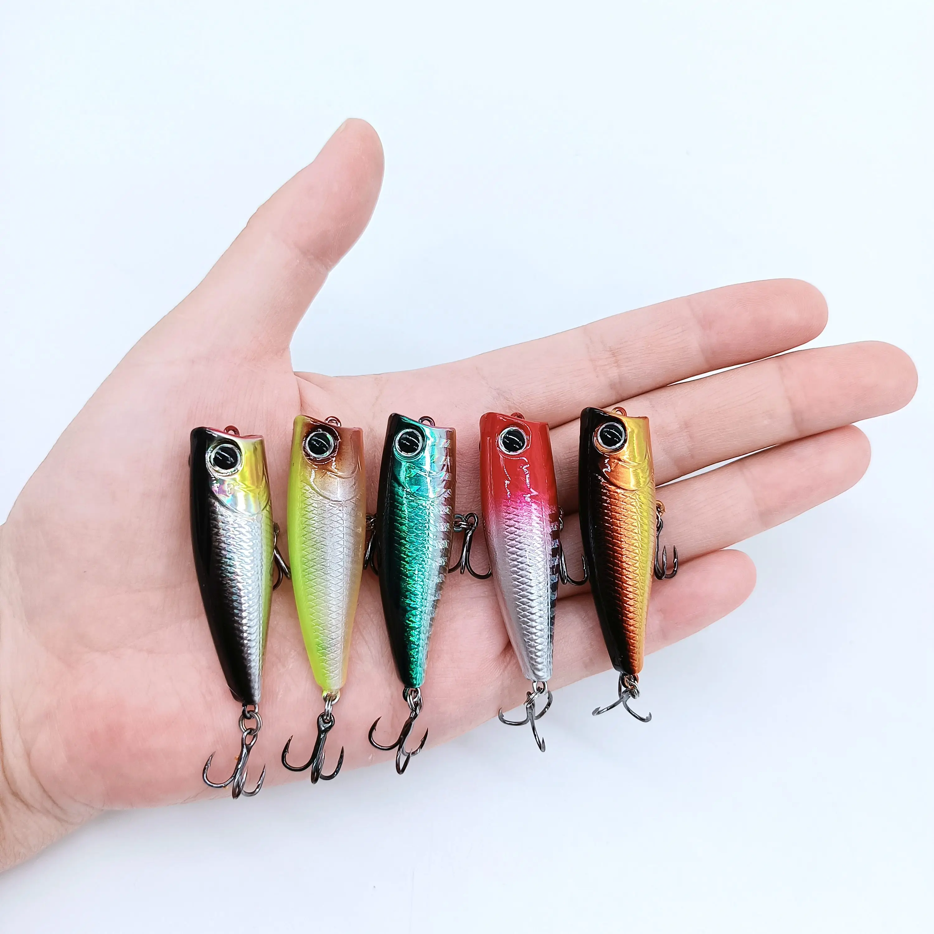DUODUOYU-Mini señuelo de pesca Popper, 1 piezas, 4,5g/50mm, cebo duro Artificial, anzuelo afilado, Crankbait, Wobbler, aparejos de pesca - imagen 3