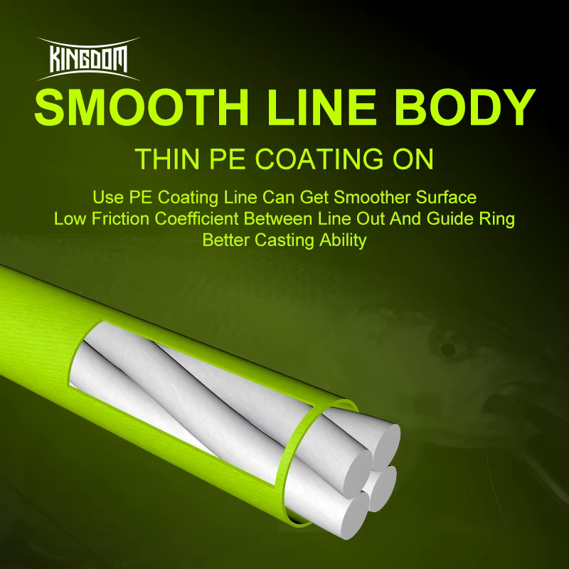 Kingdom Línea Trenzada PE 0.20-0.60 mm 9-12LB – Superfuerte para carpa - imagen 4