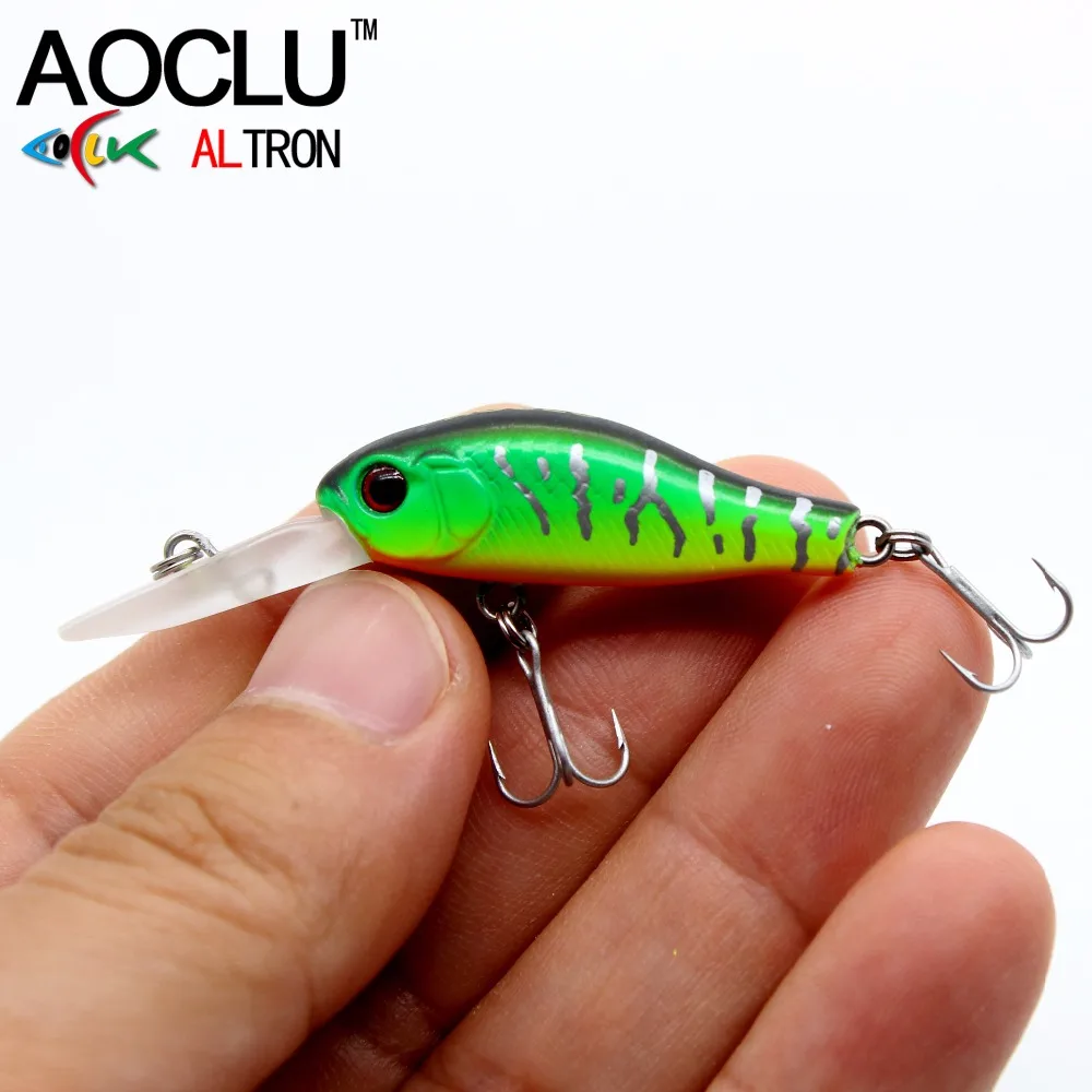 AOCLU-Mini señuelo flotante para pesca, cebo duro de 35cm y 2,4g para buceo profundo de 1,2 m, Minnow Shad, lubina, trucha, agua salada, ganchos 14 # VMC - imagen 3