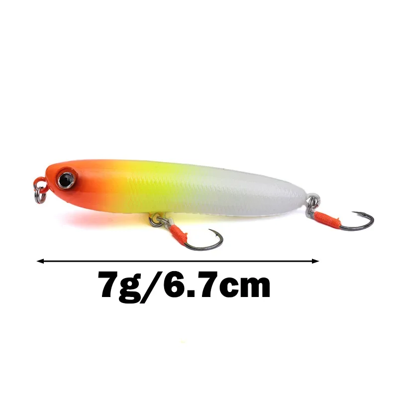 OUTKIT-señuelo de pesca con lápiz flotante, cebo StickBait, 7g, Wobblers, Topwater, Crankbait, señuelos artificiales, cebo duro de fundición larga - imagen 3