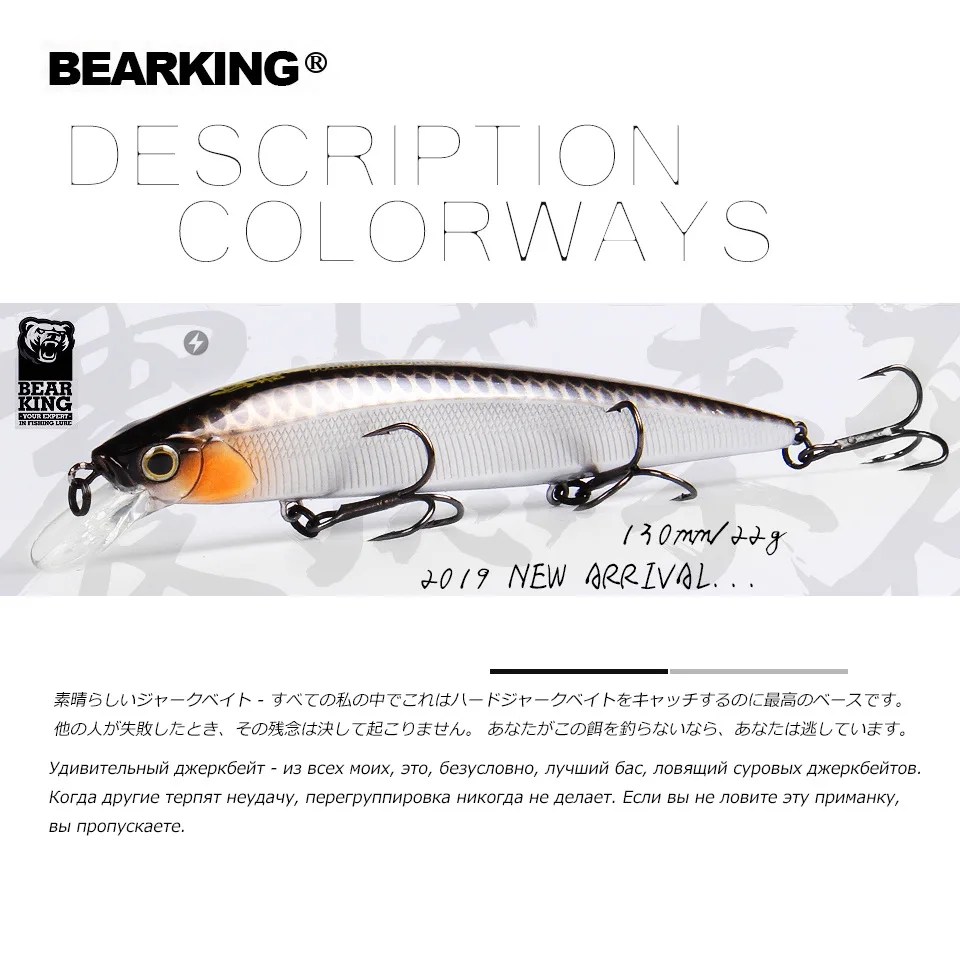 M131 Bearking 13cm 22g Top Minnow suspensión para pesca señuelos duros Wobblers calidad cebos profesionales Crankbaits cebo Popper - imagen 3
