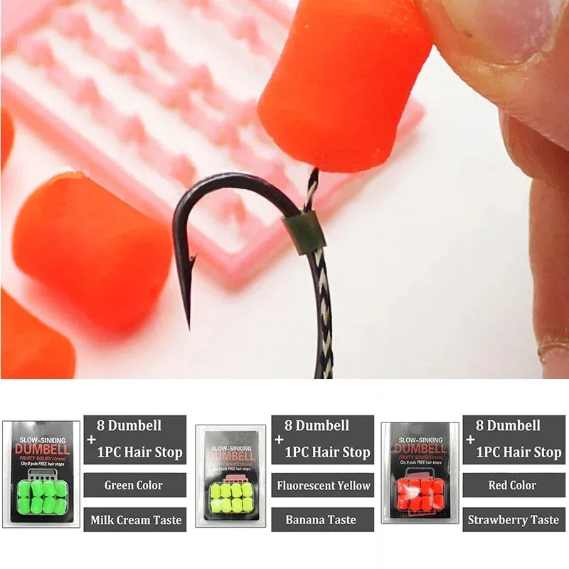 8 unids/pack cebo de pesca de carpa cebo de mancuernas de hundimiento lento sabor a calamar afrutado comida falsa aparejos emergentes cebo Artificial flotante - imagen 4