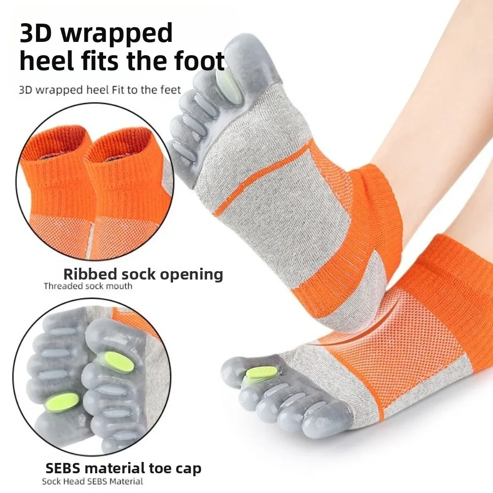 Calcetines con punta abierta de alta elasticidad, calcetines con abertura de cinco dedos transpirables ajustables, separación de cinco dedos, tacón envuelto en 3D - imagen 2