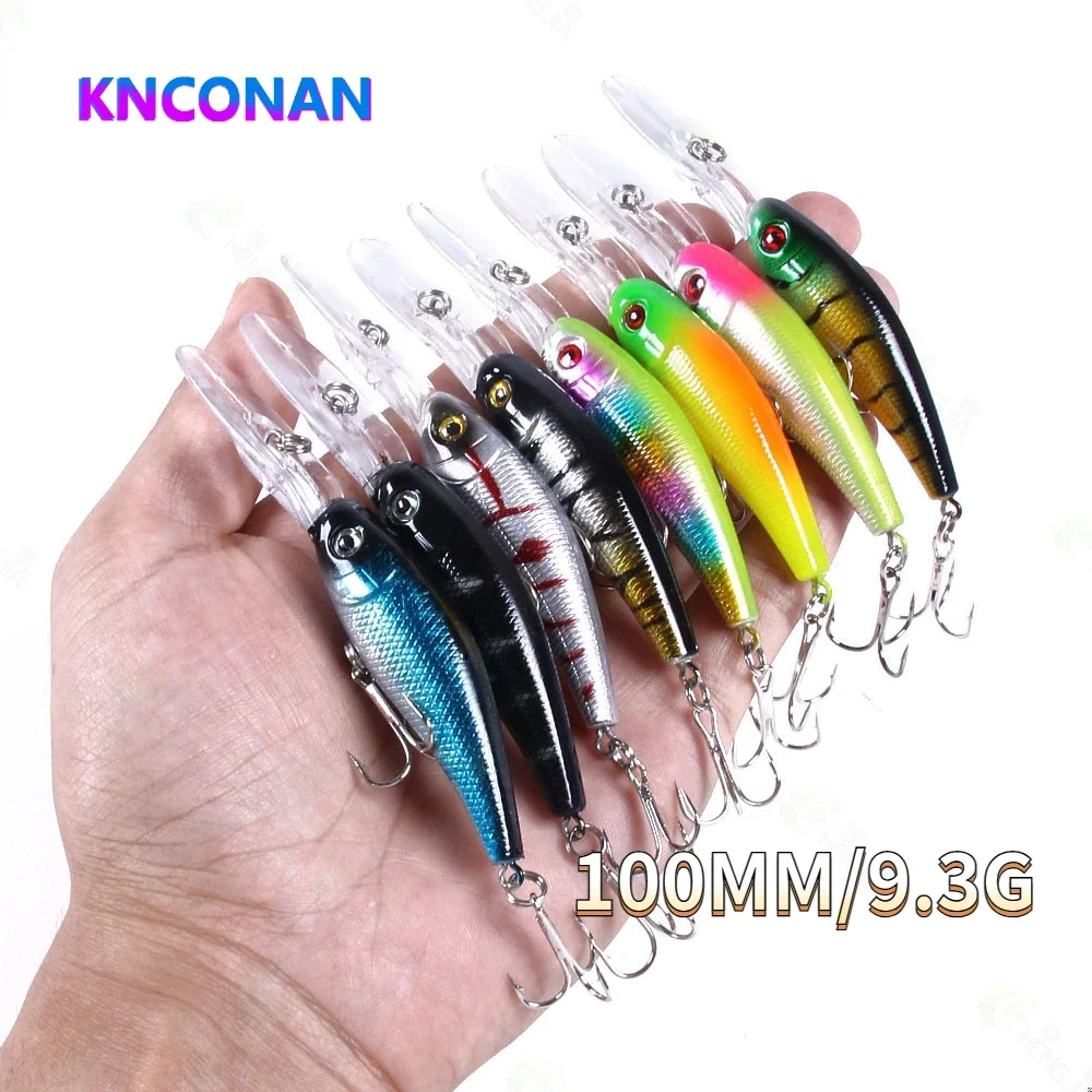 KNCONAN 100MM 9,3G láser hundimiento lento Minnow señuelo de pesca Wobbler pesca con mosca Artificial cebo duro carpa Crankbait aparejos - imagen 3