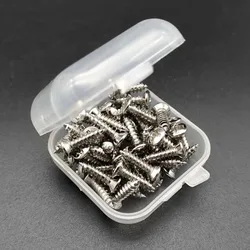 50 unids/set tornillos para golpeador de guitarra con caja 3*12mm tornillos para golpeador de guitarra de Metal bajo placa de guitarra eléctrica tornillo fijo
