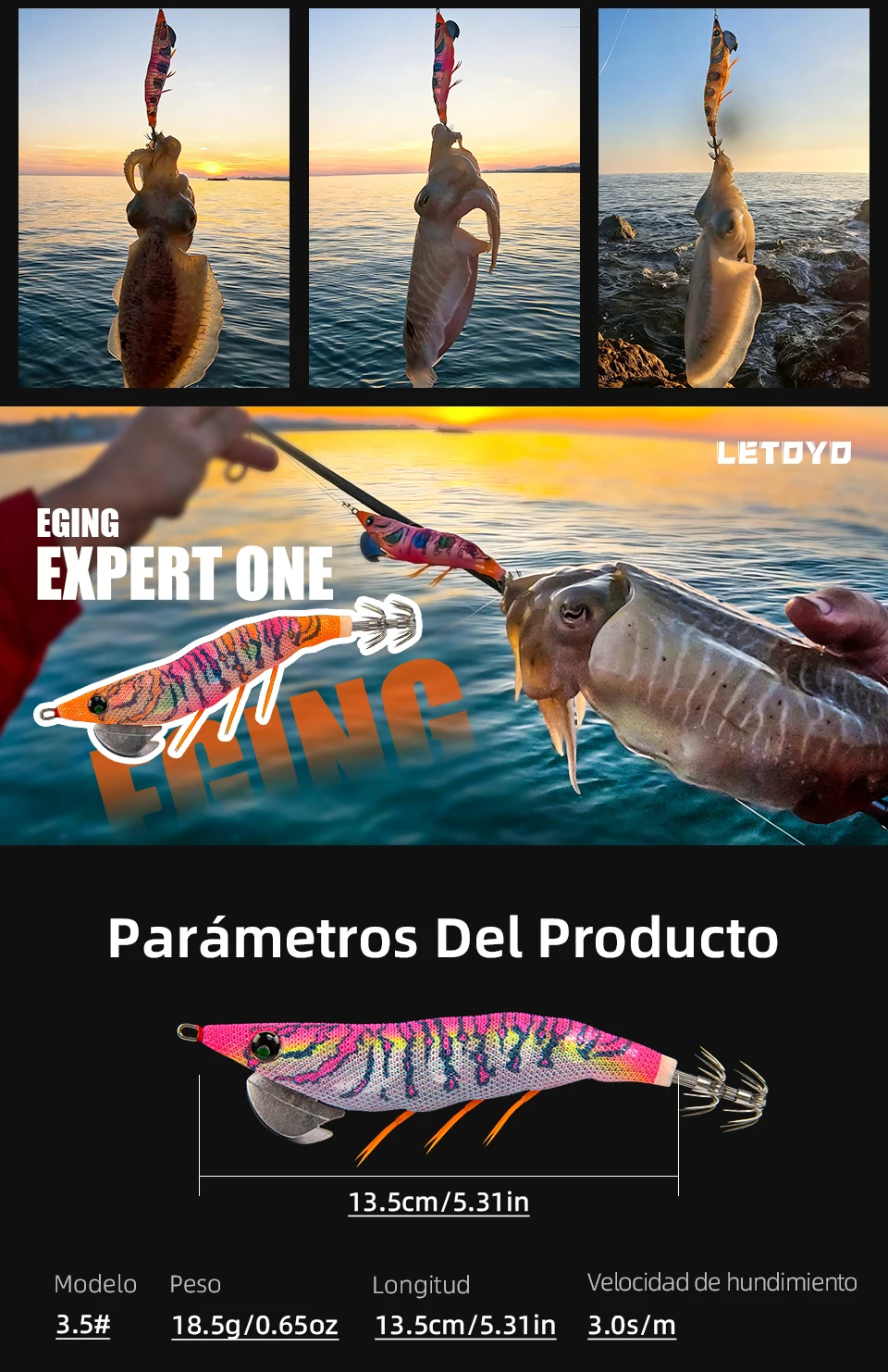 Señuelo LETOYO EXPERT ONE en acción bajo el agua