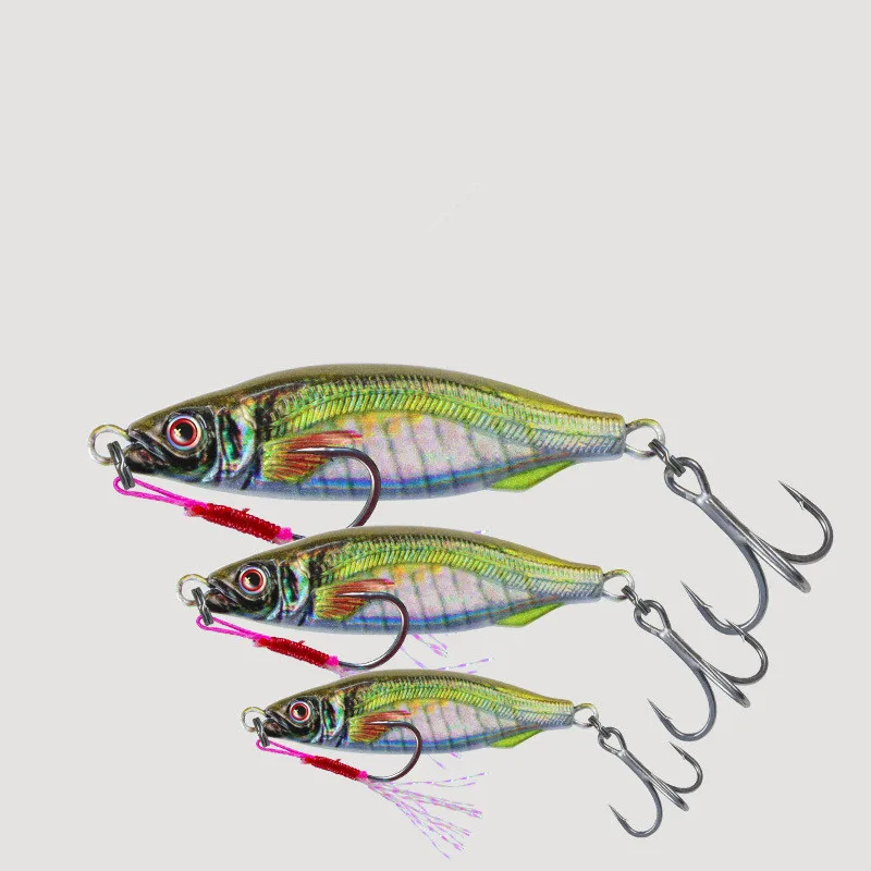 Señuelo de pesca, plantillas temblorosas, 10g, 15g, 20g, Jigbait, impresión 3D, señuelos artificiales de deriva, cebo duro en forma de S de fundición larga, 1 pieza en oferta - imagen 3
