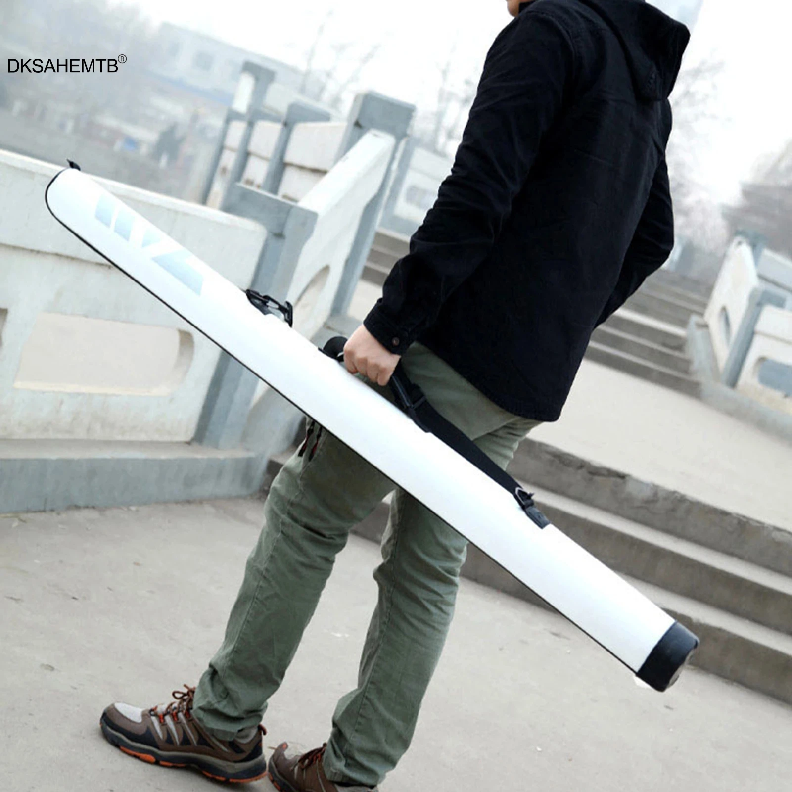 Bolsa de pesca portátil de carcasa dura de 1,25 m, bolsa de almacenamiento para caña de pescar con cremallera bidireccional, adecuada para cañas de pescar en balsas marinas - imagen 5