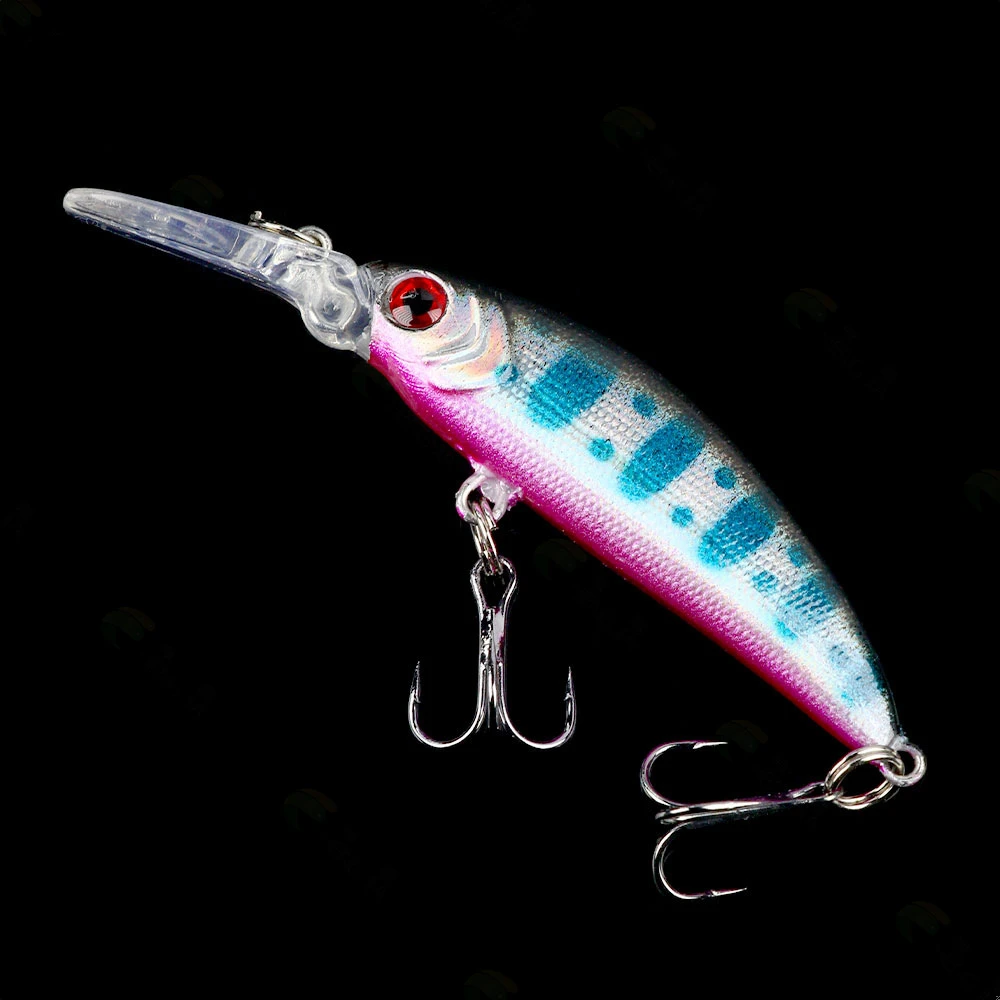 Mini señuelos de pesca de pececillo que se hunden, cebo duro Artificial, Crankbait para lubina de agua dulce, equipo de plástico Swimbait, 70mm, 6G - imagen 4