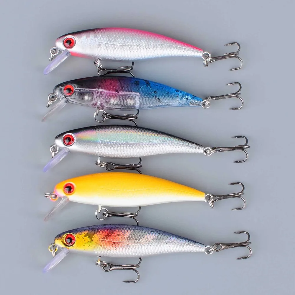 5 uds Minnow señuelo de Pesca cebo duro Wobbler Jig cebo Crankbait carpa lubina rayada Pesca aparejos de Pesca SwimBait - imagen 4
