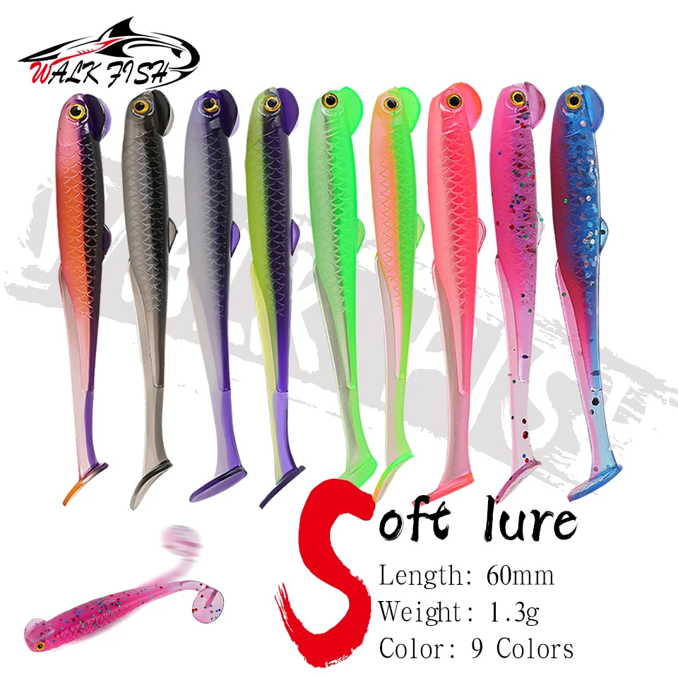 WALK FISH señuelo de vinilo biónico PVC con ojos 3D para lubina - imagen 5