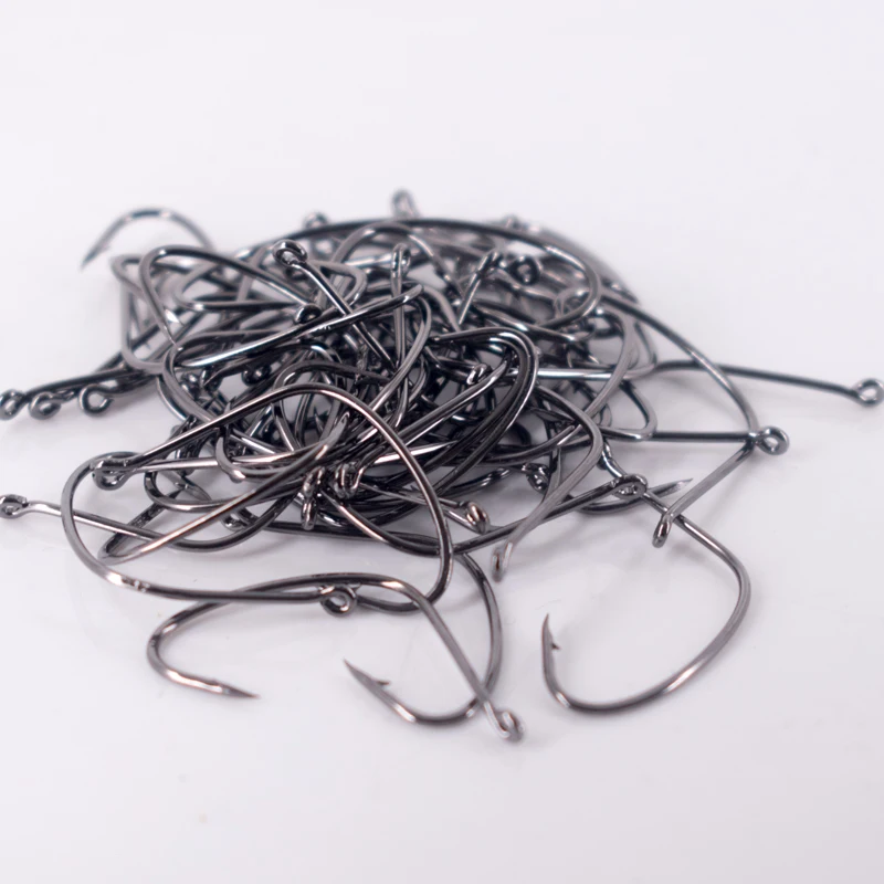 50 unids/pack anzuelos de pesca de acero al carbono con punta afilada, anzuelo circular, anzuelos de espacio ancho, accesorios de pesca para todos los peces - imagen 5
