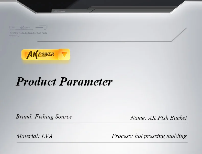 AK Power Fish Bucket Brand Fuente de pesca, Material: EVA, Proceso: moldura de presión caliente