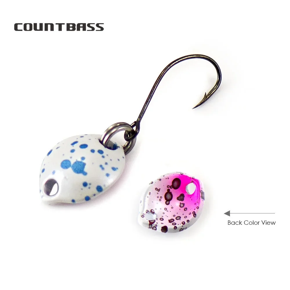 Countbass 6 uds cuchara de fundición 14x11mm, 1,6g, 1/16oz con un solo anzuelo coreano, Señuelos de Pesca, cebo para peces, trucha, Lucio, lubina, pescado - imagen 3