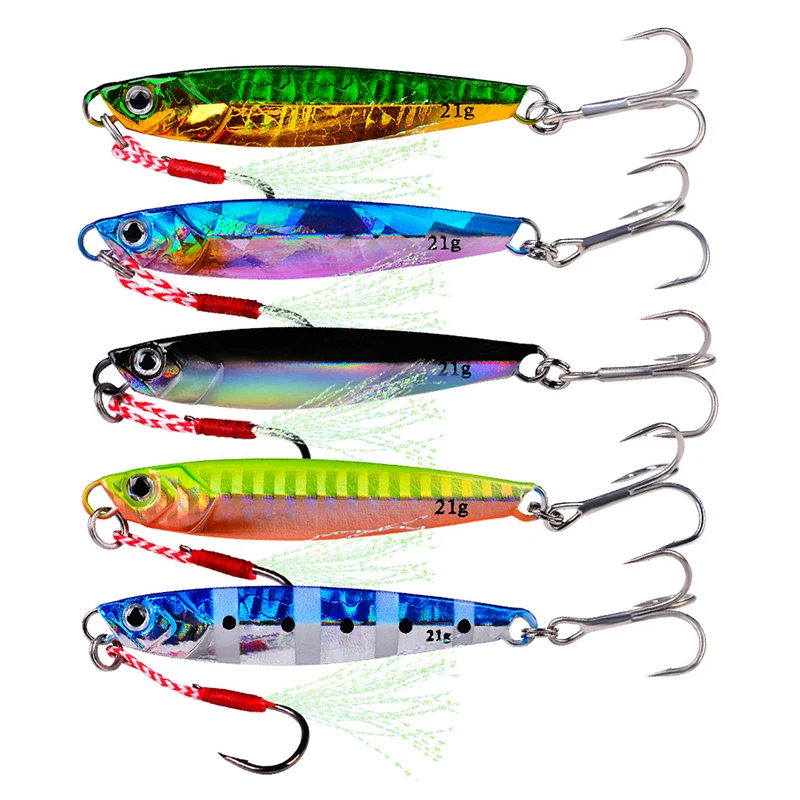 Metallo Cast Jig Cucchiaio Richiamo di Pesca 7/10/14/17/21g Shore Casting Jigging Traina Piombo Duro Pesce Spigola Esca Artificiale Affrontare - imagen 2