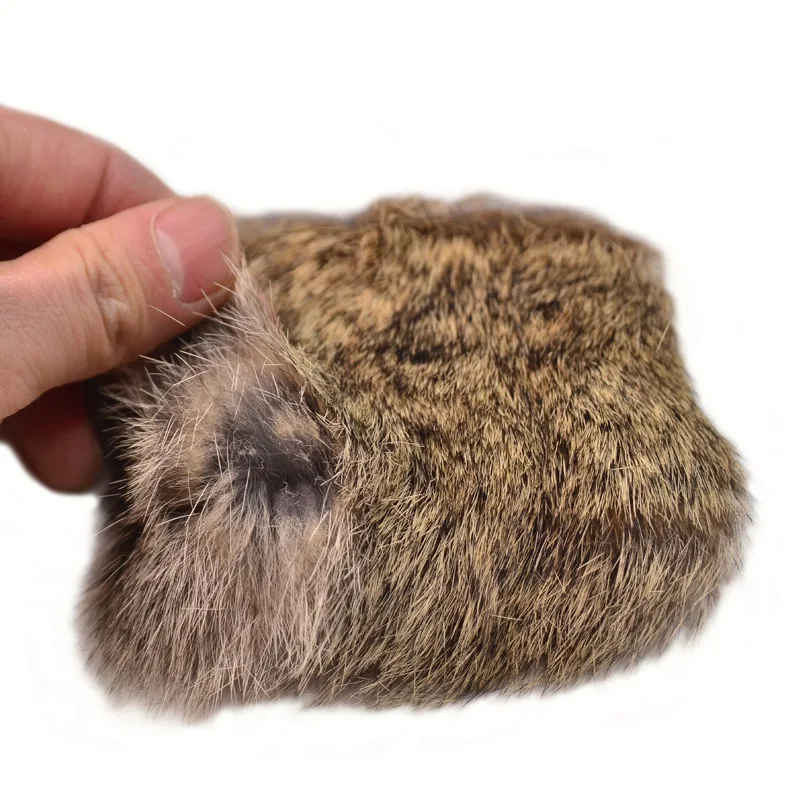 CONTEMPLATOR 2 unids/pack piel de conejo Natural atado de moscas pelos de animales 8cm * 8cm conoy Natural genuino para cuerpos de ninfa doblaje Streamer - imagen 3