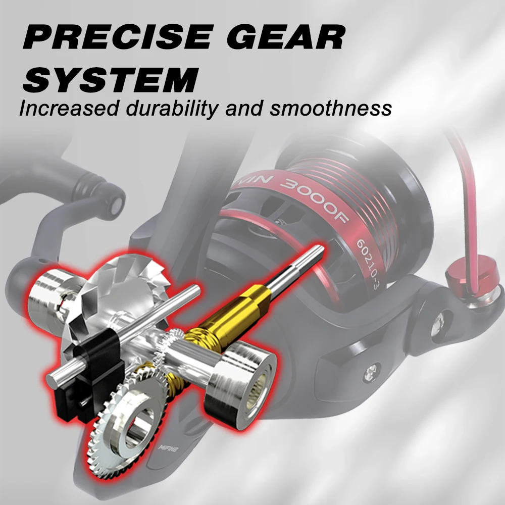 Carrete de pesca giratorio ultraligero MIFINE KEVIN 1000-6000 serie 3 + 1BB, 5,2: 1, arrastre máximo 10KG pesca de trucha, carrete de repuesto de agua dulce - imagen 5