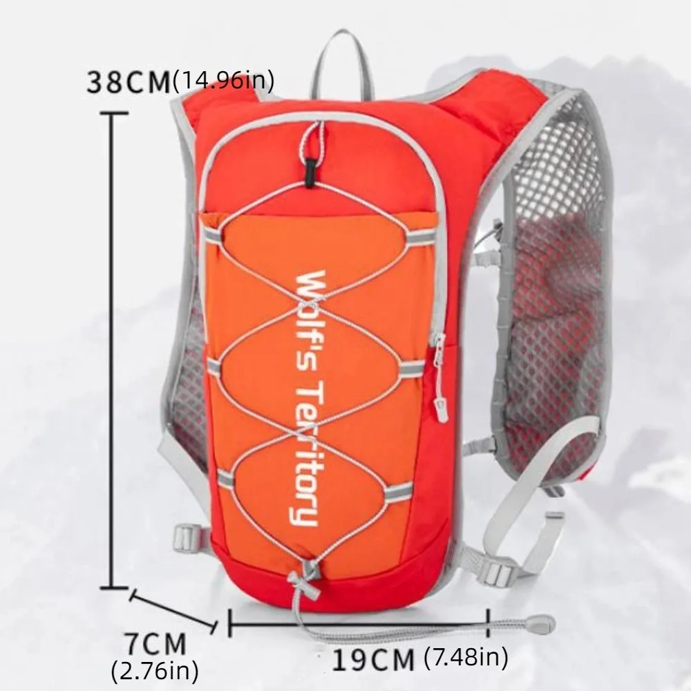 Vista frontal de la mochila deportiva transpirable YOUSHITOP para maratón