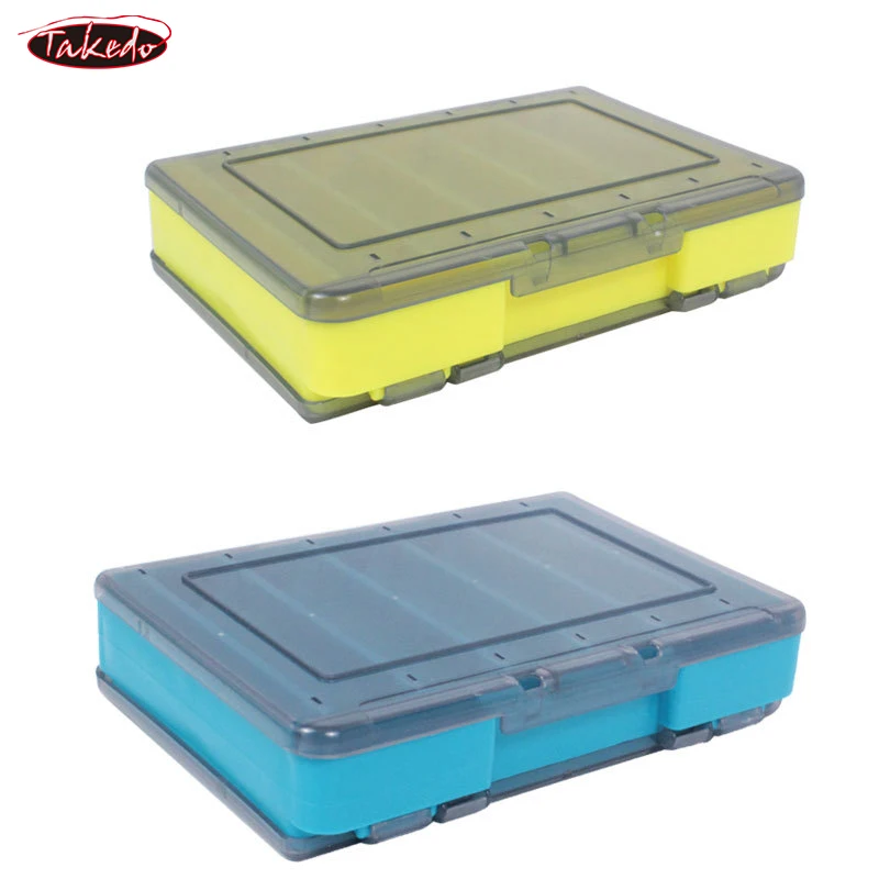 TAKEDO JYL03 Caja de cebo Caja de almacenamiento de señuelos de pesca portátil 2 lados Cajas de herramientas de pesca de carpa impermeables para Wobblers - imagen 3