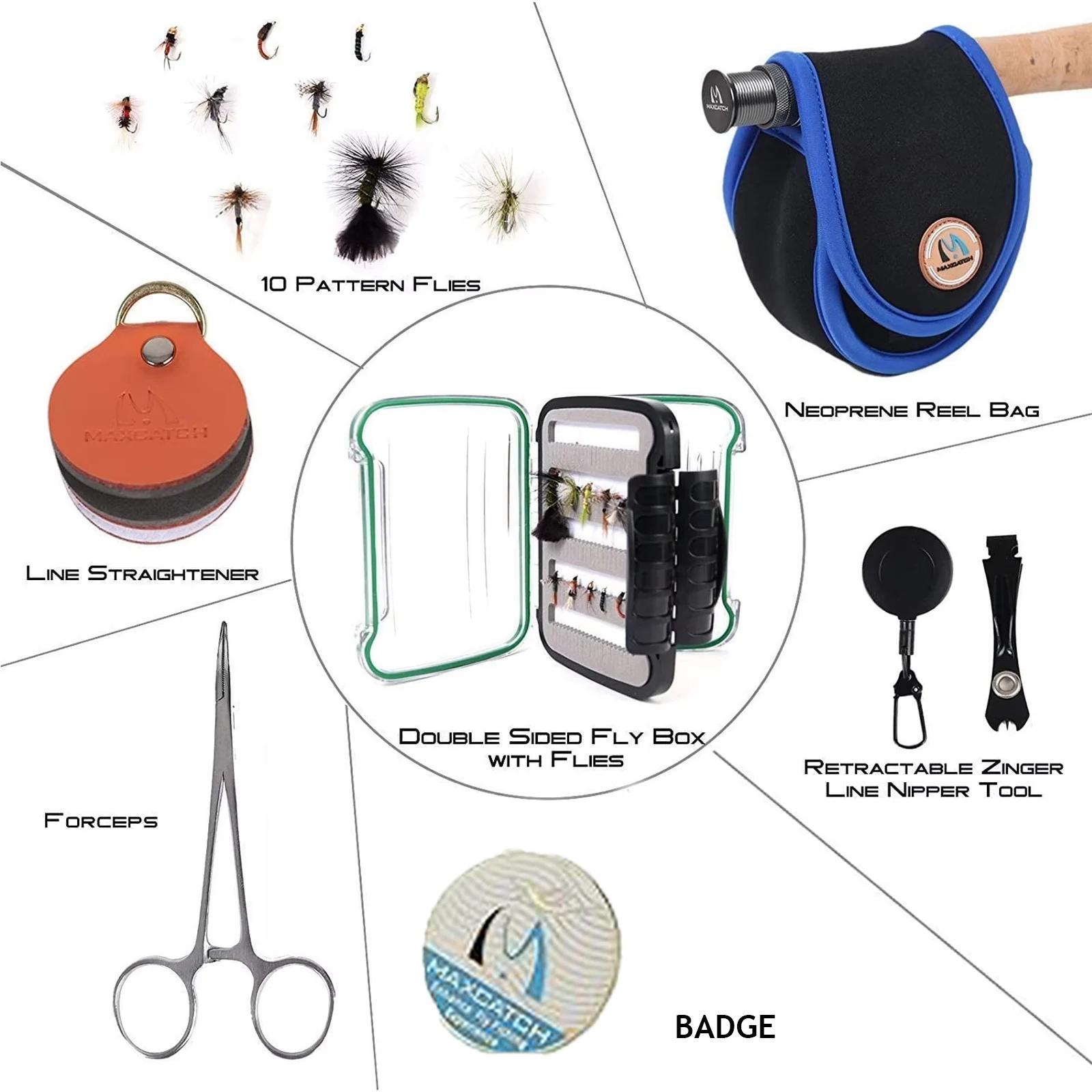 Maxcatch-Kit de carrete de caña de mosca con plumas en V, traje combinado de pesca con mosca ligero de 2/3WT para principiantes de trucha Small Stream Creek - imagen 5
