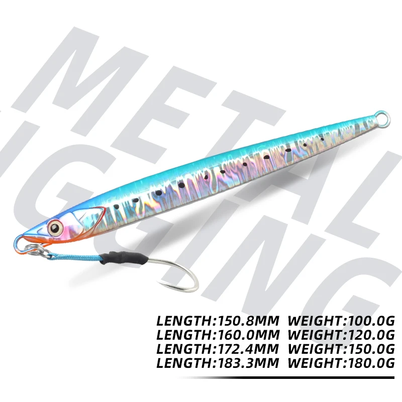 Señuelos mágicos para Pesca, plantilla de Metal, 100g, 120g, 150g, 180g, plantillas de Pesca de mar, cebo falso, aparejos de Pesca, cebos artificiales de lubina negra - imagen 5