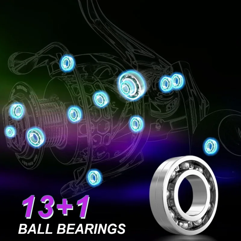 Carrete giratorio Multicolor Sougayilang 13 + 1BB carrete de aluminio CNC ligero 5,2: 1 relación de engranaje proceso de grabado carrete de pesca de carpa - imagen 5