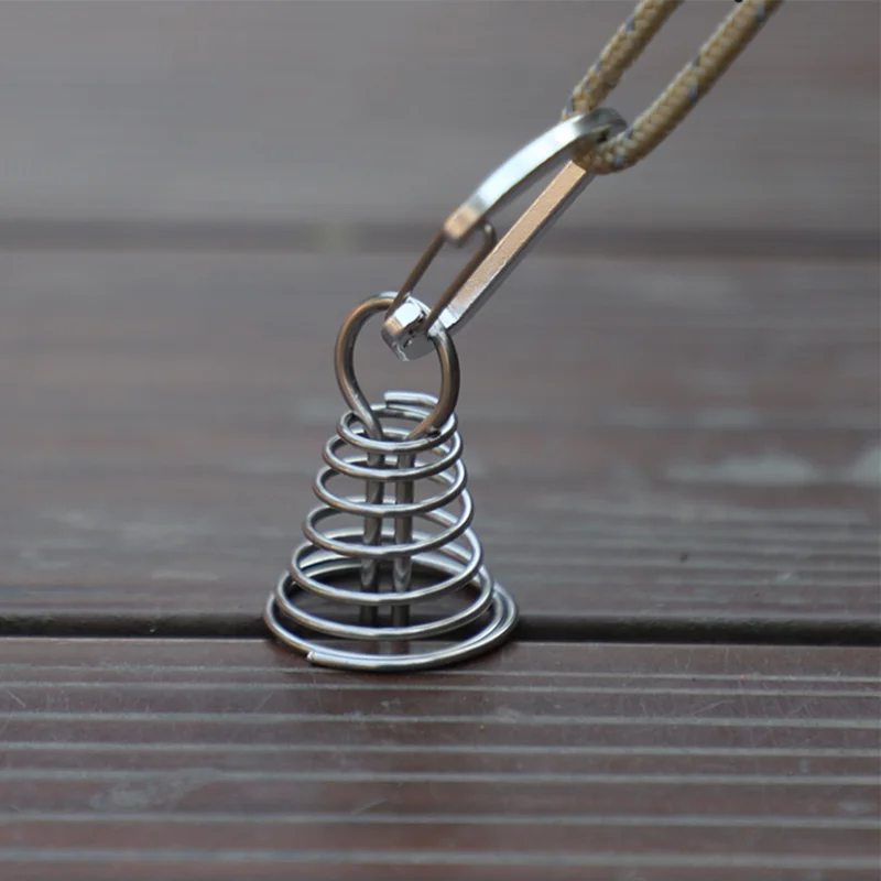 Clavo para cubierta de acampada, hebilla de cuerda fija de acero inoxidable para tienda de campaña, gancho de madera, cuerda de viento de resorte, hebilla de cuerda de pulpo para acampar al aire libre - imagen 3