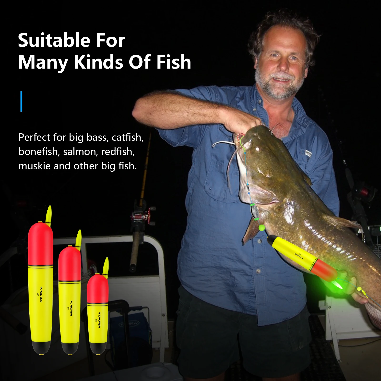 THKFISH 4 Uds flotadores electrónicos Led luminosos pesca Slip Bobbers EVA plástico pesca nocturna flotador deslizante para Panfish Crappie - imagen 4