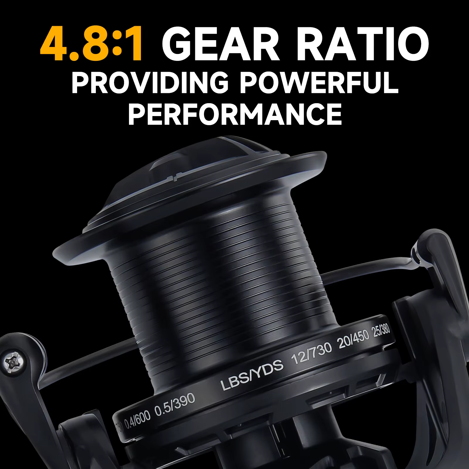 Carrete Surf Haut Ton Black 12000 – Arrastre 18 kg anti‑corrosión - imagen 2