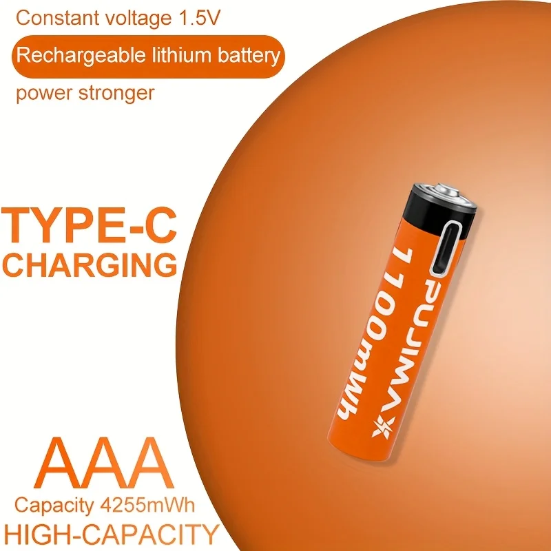 Batería recargable AA AAA de litio 1,5V con carga USB-C