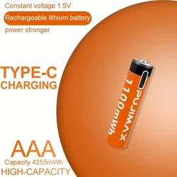 Batería recargable AA AAA de litio 1,5V con carga USB-C