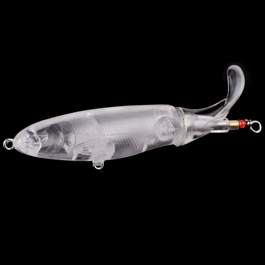 Señuelo de pesca Topwater, 10 piezas, 14,8g/12g, Whopper Popper sin pintar, cebo Artificial, Plopper duro, cola giratoria suave, aparejos de pesca - imagen 5