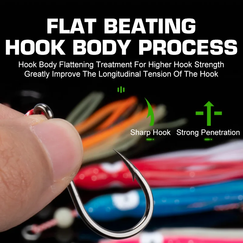 OBSESSION-gabarito de Metal duro Inchiku, faldas de goma, anzuelos de asistencia, deslizador Tai Kabura, pargo, calamar suave de agua salada, anzuelo de pesca de pulpo - imagen 3