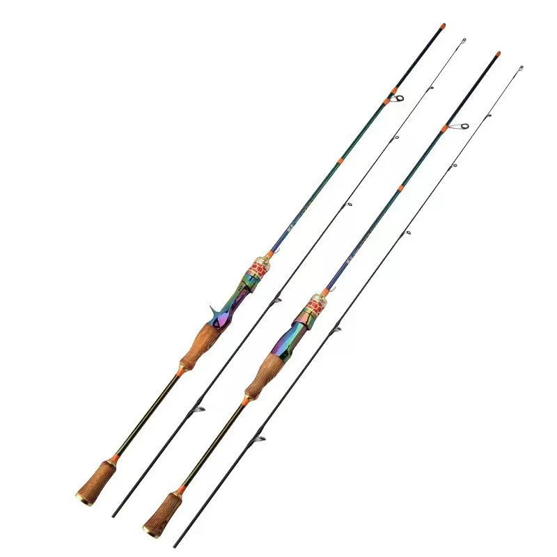 NUNATAK-caña de pescar colorida para trucha, caña de pescar de alto carbono, 2 secciones, caña de pescar UL/caña giratoria, caña súper Linght, caña de pescar pequeña - imagen 2