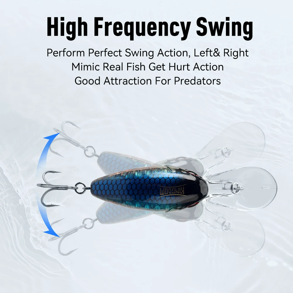 Kingdom flotante Crankbaits Minnow 6g 6,5g 10,5g ruido cebos duros artificiales 3 tipos labio lubina Lucio trucha señuelo de pesca de agua dulce - imagen 4