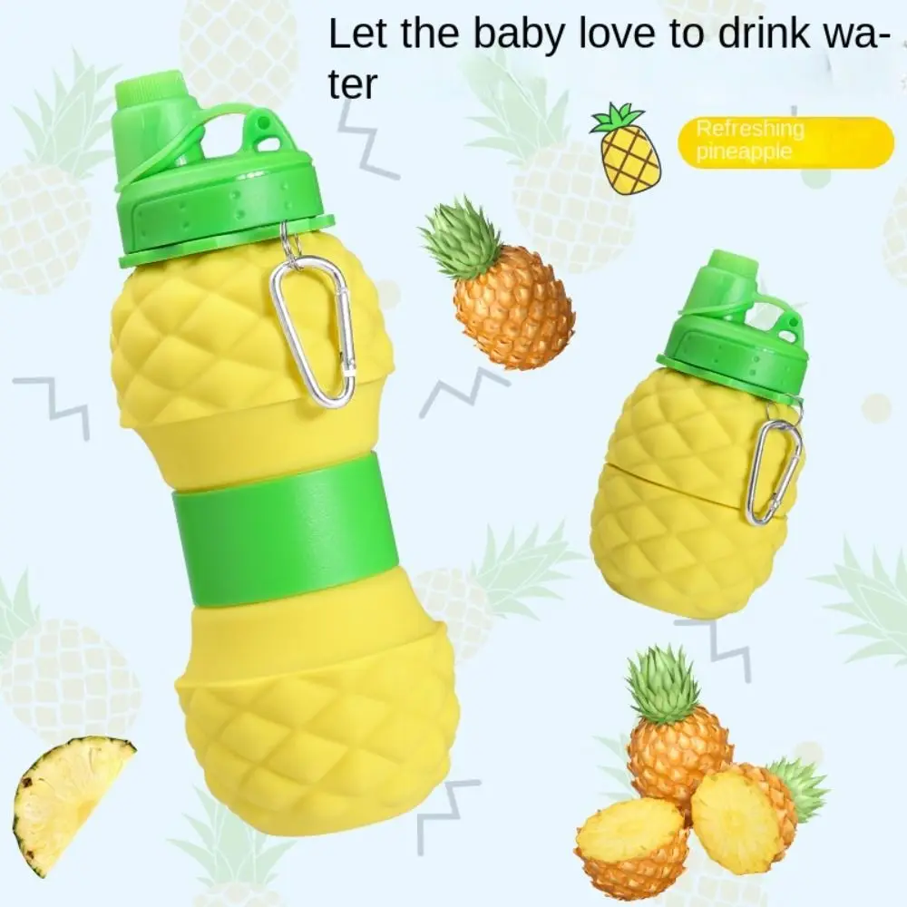 Botella deportiva de piña con forma de fruta, botellas de agua retráctiles de silicona plegables, piña resistente a altas temperaturas - imagen 5