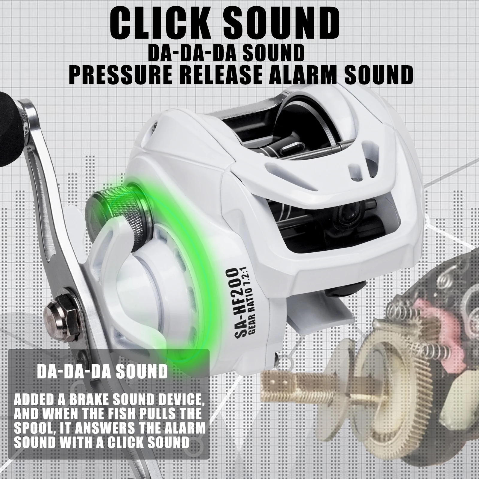 SAMOLLA nuevo carrete de pesca Baitcasting carrete de pesca de agua salada tiro largo ultraligero 6 + 1BB Drag Clciker 7,2: 1 de alta velocidad - imagen 5