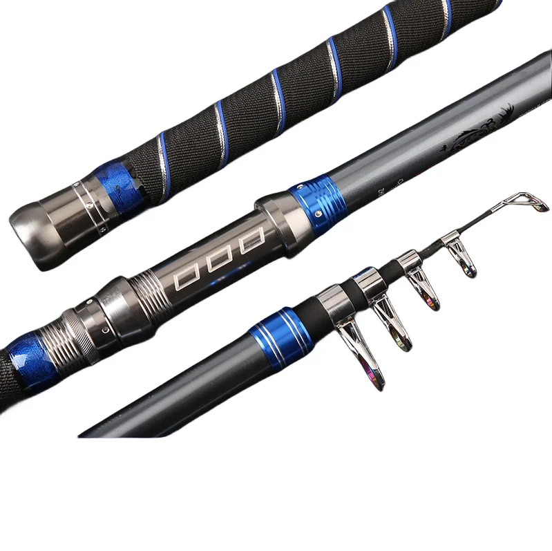 Caña de mar de carbono 2,1-4,5 M caña de lanzamiento larga superdura caña de pescar telescópica de viaje barco de mar roca equipo de pesca de alta calidad - imagen 3