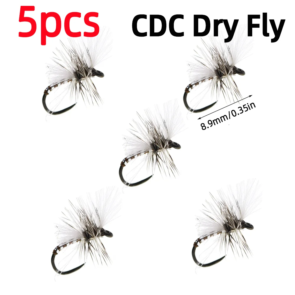 5pcs CDC Dry Fly