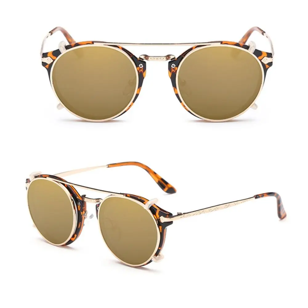 Gafas de sol abatibles Steampunk de doble capa, gafas de sol negras de dos usos, gafas de ordenador, gafas de sol con tapa abatible para exteriores - imagen 2