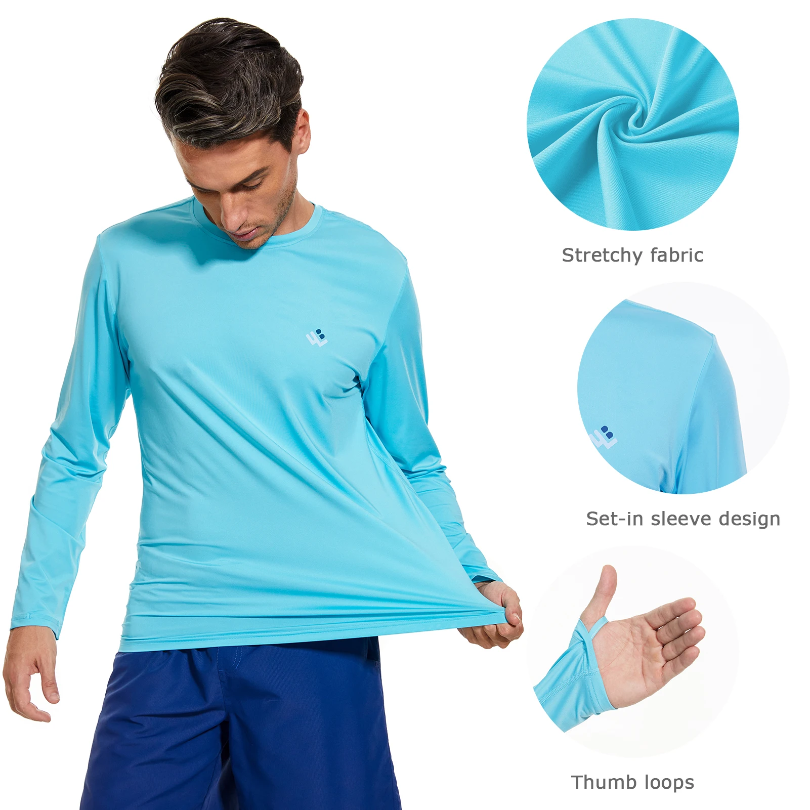 WILDBREATH Camiseta casual ligera de manga larga UPF 50+ para hombre Protección solar UV de secado rápido para ejercicio de senderismo en la playa al aire libre - imagen 5