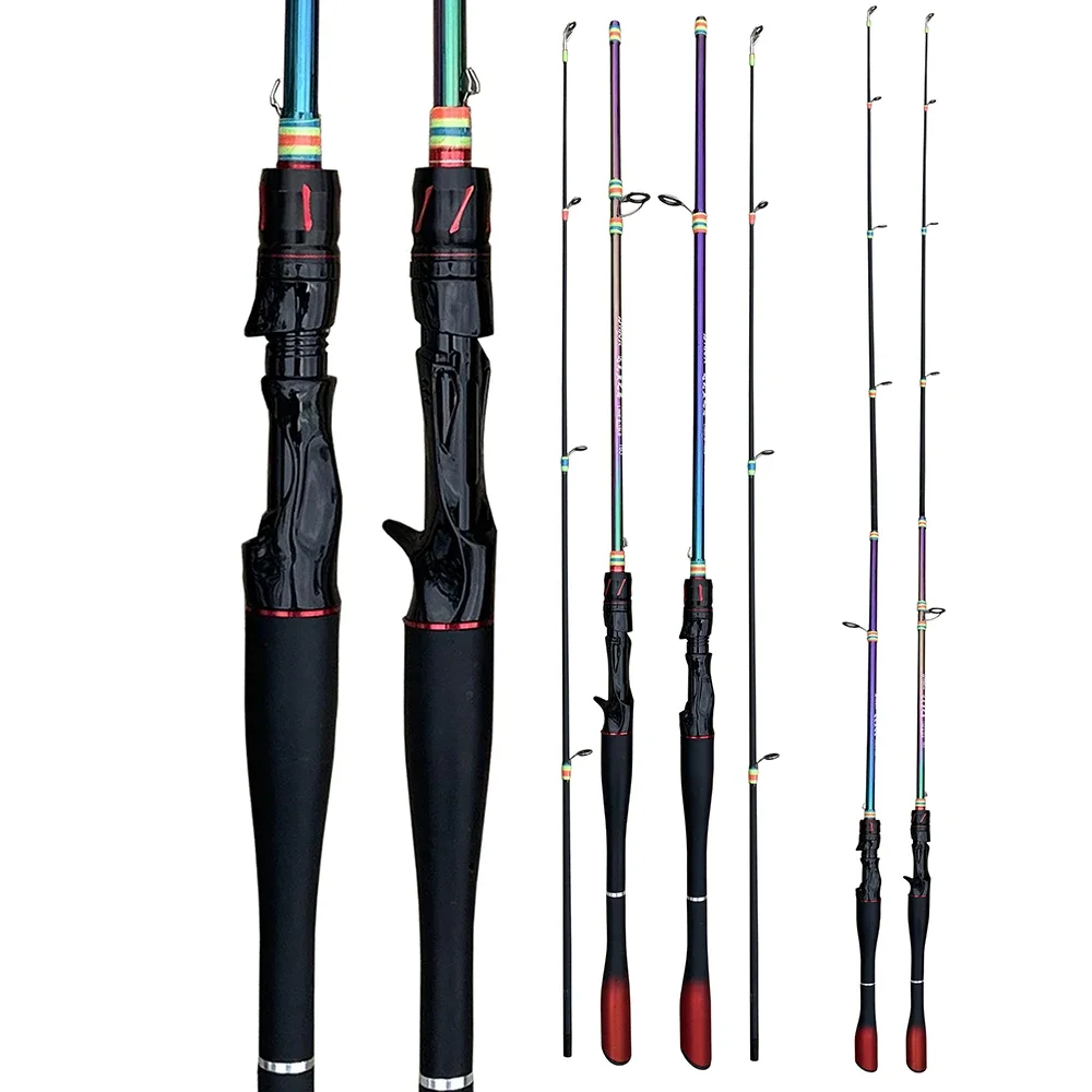 Caña de pescar giratoria, accesorio ultraligero de fibra de carbono, 2 secciones, Baitcasting, trucha y lubina, 1,8 m, 1,65 m - imagen 5