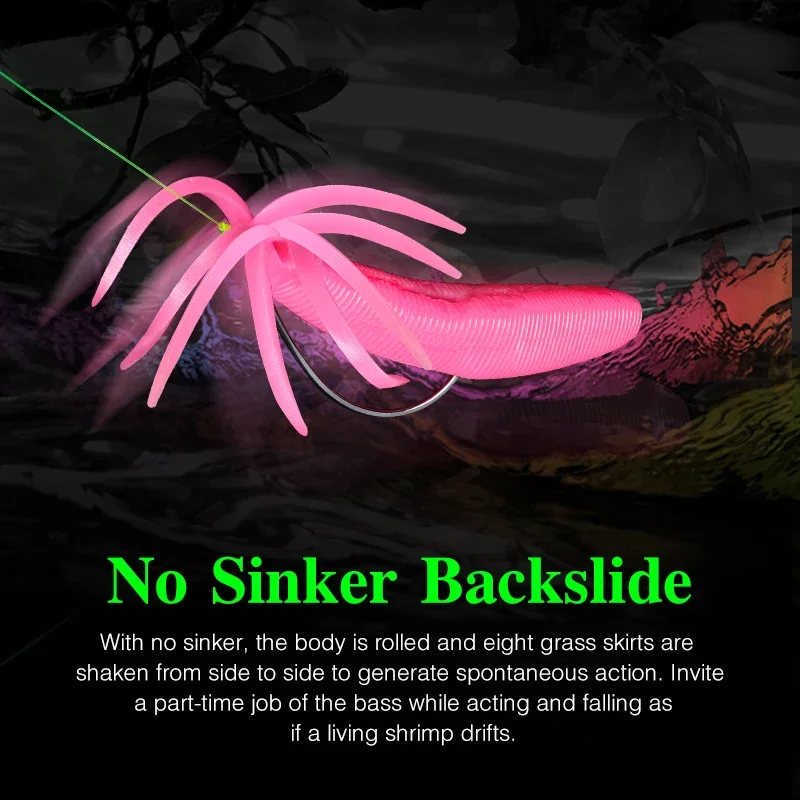 TSURINOYA juego de lubina gusano suave PHANTOM 115mm 4,3 pulgadas palo de hundimiento cebo suave plataforma trasera sin plomo aparejo Baitfish señuelo de pesca - imagen 3