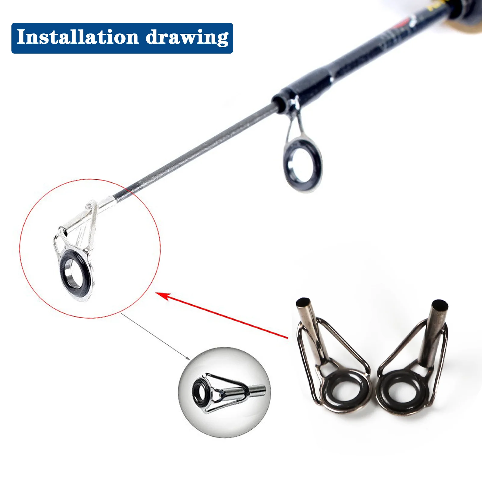Free Fisher Guías de caña kit reparación anillas de acero inoxidable - imagen 2