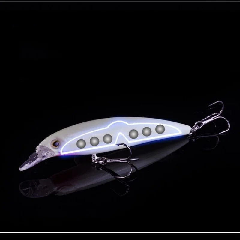 Señuelo de pesca láser Minnow movimiento bolas de acero ruidosas incorporado 5,5g 14g flotador señuelos artificiales cebo duro anzuelos de calidad 1 pieza en oferta