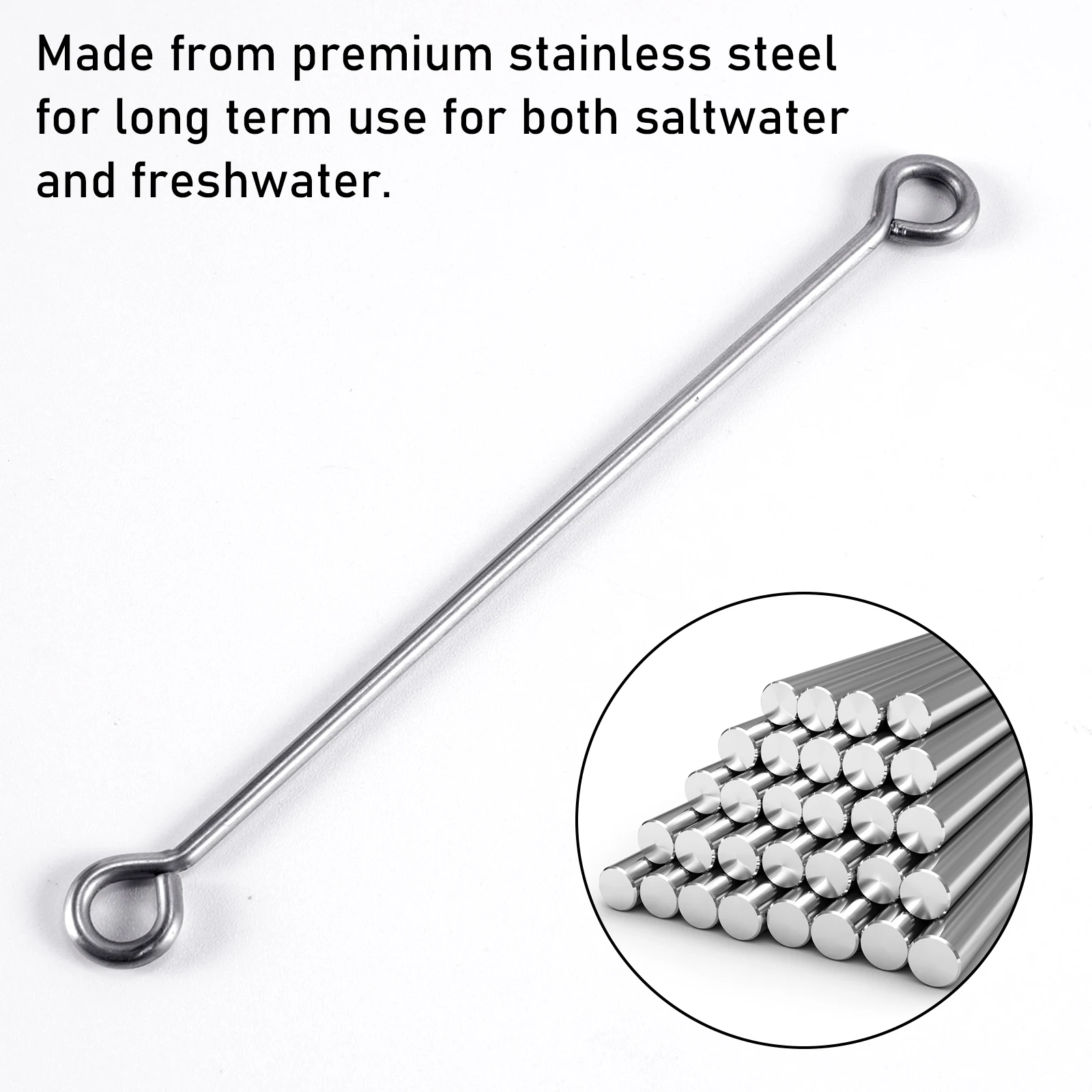 100 Uds. Cables de bucle de plomo para pesca de cola larga, plomo de peso, hacer bucle ocular, Clip de cebo DCA, molde de agarre, pesca de Surf de acero inoxidable - imagen 3
