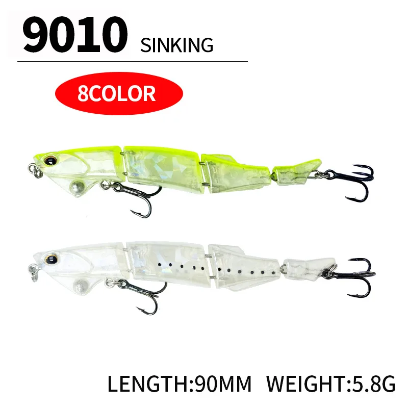 LureBait-cebo duro de simulación de pececillo de pescado de varias secciones, Popular, de largo alcance, 9cm, 6g, cebo falso, equipo de pesca - imagen 2