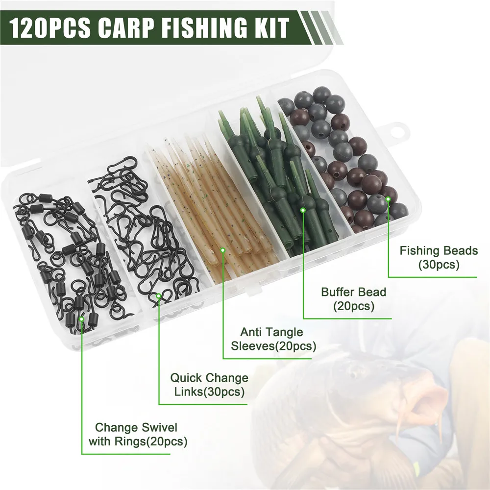 Kit terminal de carpa: clips rápidos, mangas antienredos y cuentas - imagen 5