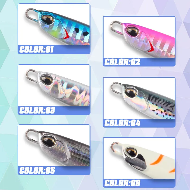 Magic Works-señuelos de pesca con plantilla de Metal, plantilla de 15g, 20g, 30g, 40g y 80g para Jigging en la orilla del mar, anzuelos de ayuda para peces falsos, cebo Artificial para Jigging - imagen 5