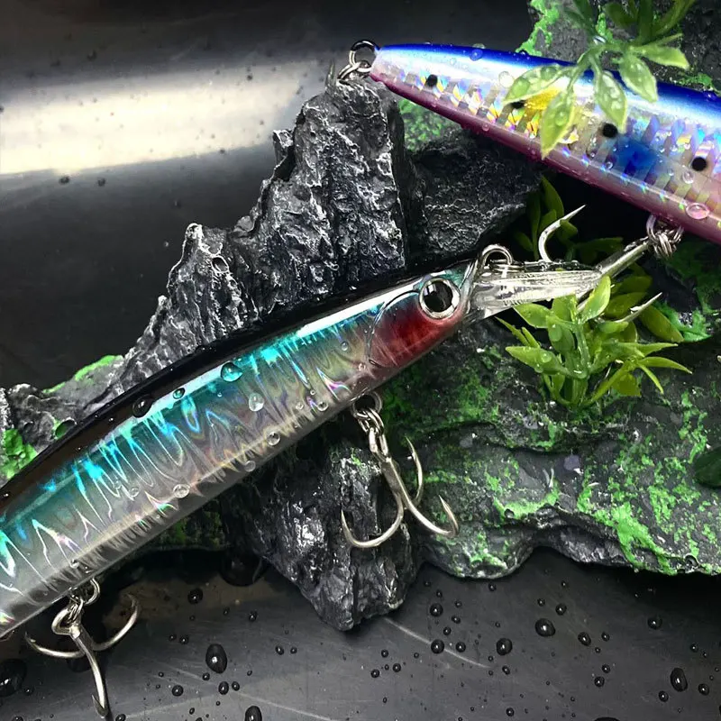 Señuelo de pesca flotante de pececillo, 130mm, 23g, Wobbler de fundición larga, cebo duro Artificial para trucha, agua salada, Swimbait, equipo Jerkbait - imagen 3